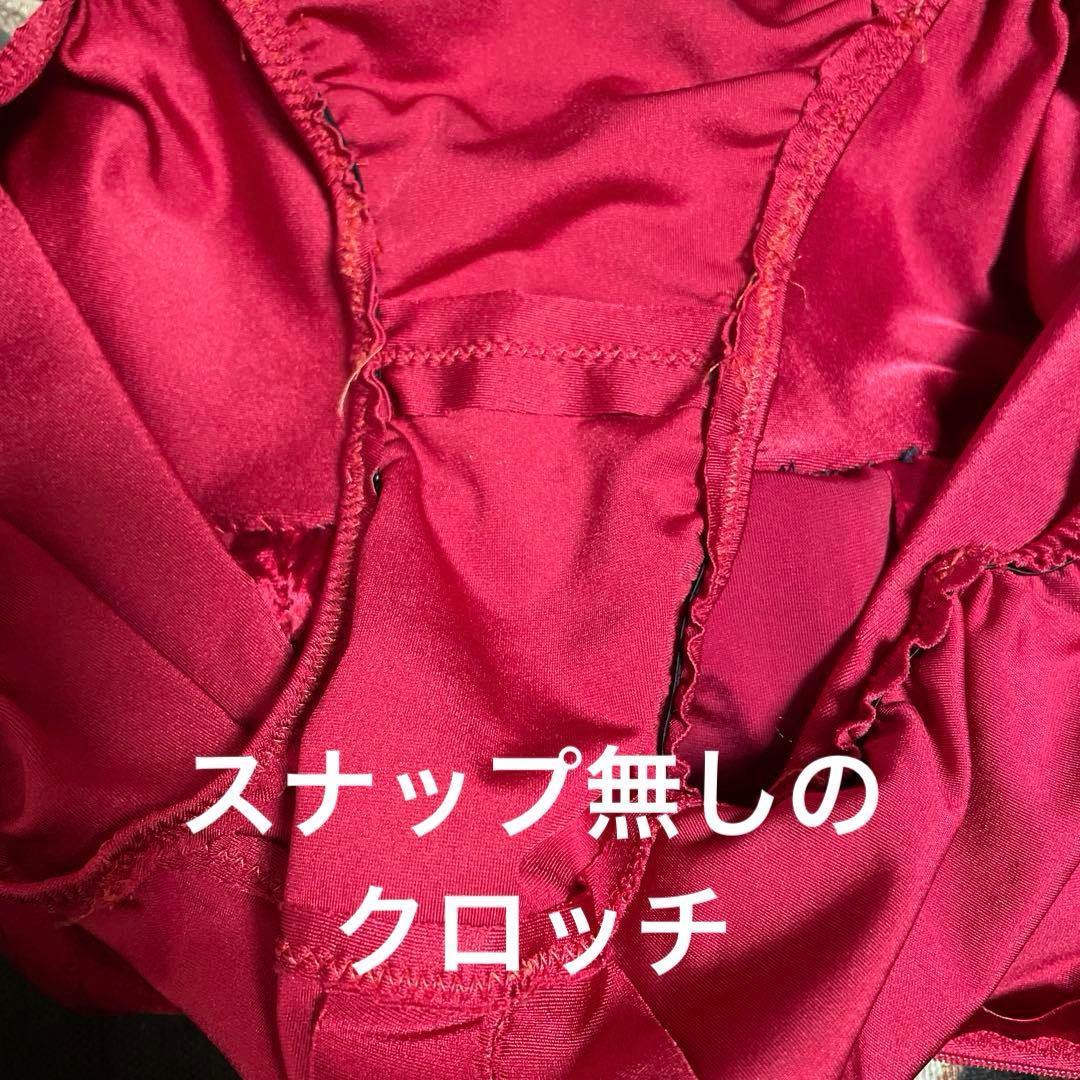 社交ダンス　日本製ラテンドレス　光沢ベロア　伸縮性　ボルドー赤　S〜M