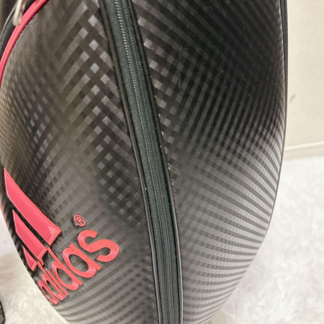 【美品】adidas レディス ゴルフ キャディバッグ ブラック ピンク