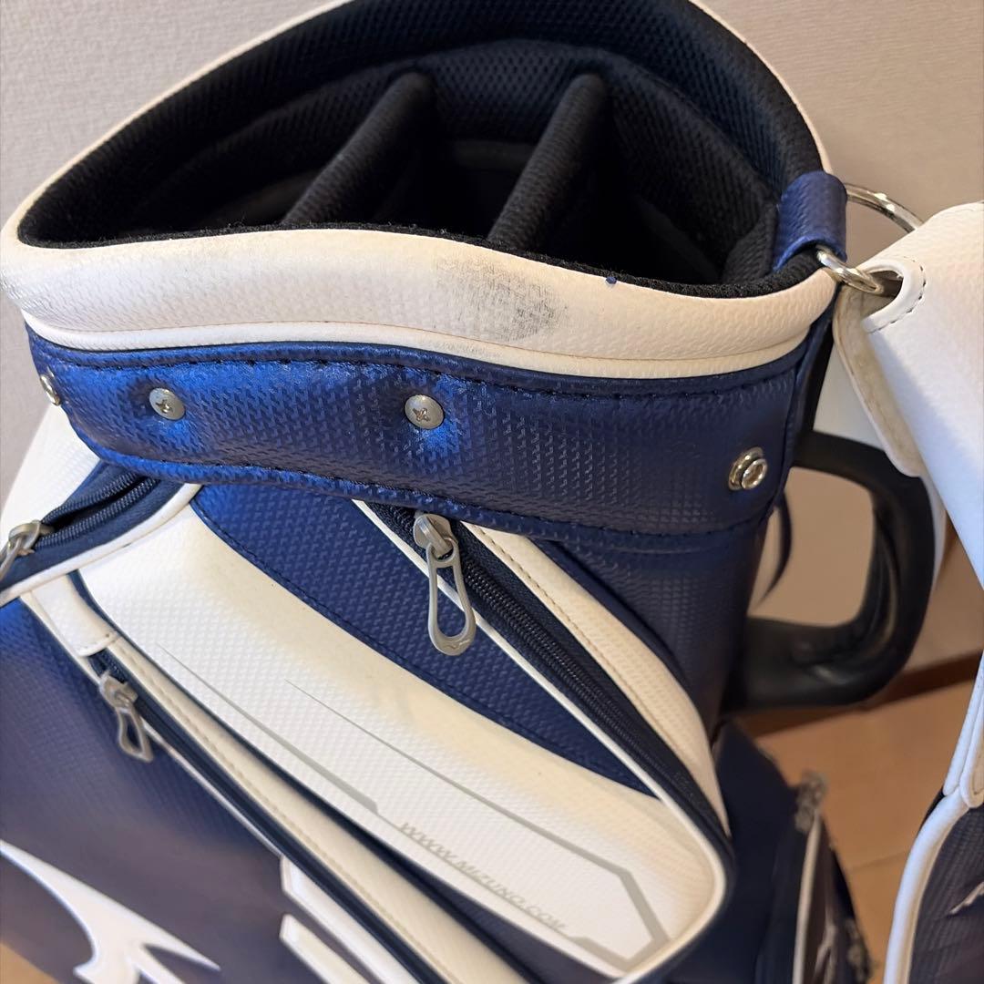 Mizuno キャディバッグ ネイビー/ホワイト　ツアーモデルレプリカ