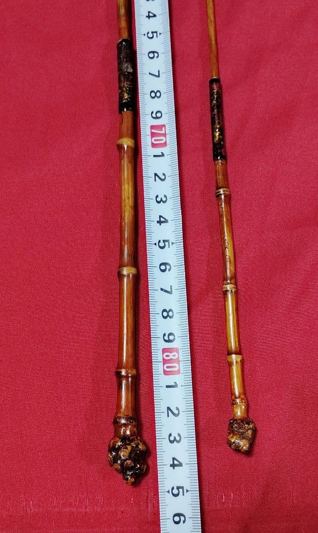 タナゴ竹朱漆塗り和竿・タナゴ竿・小物竿２本セット★