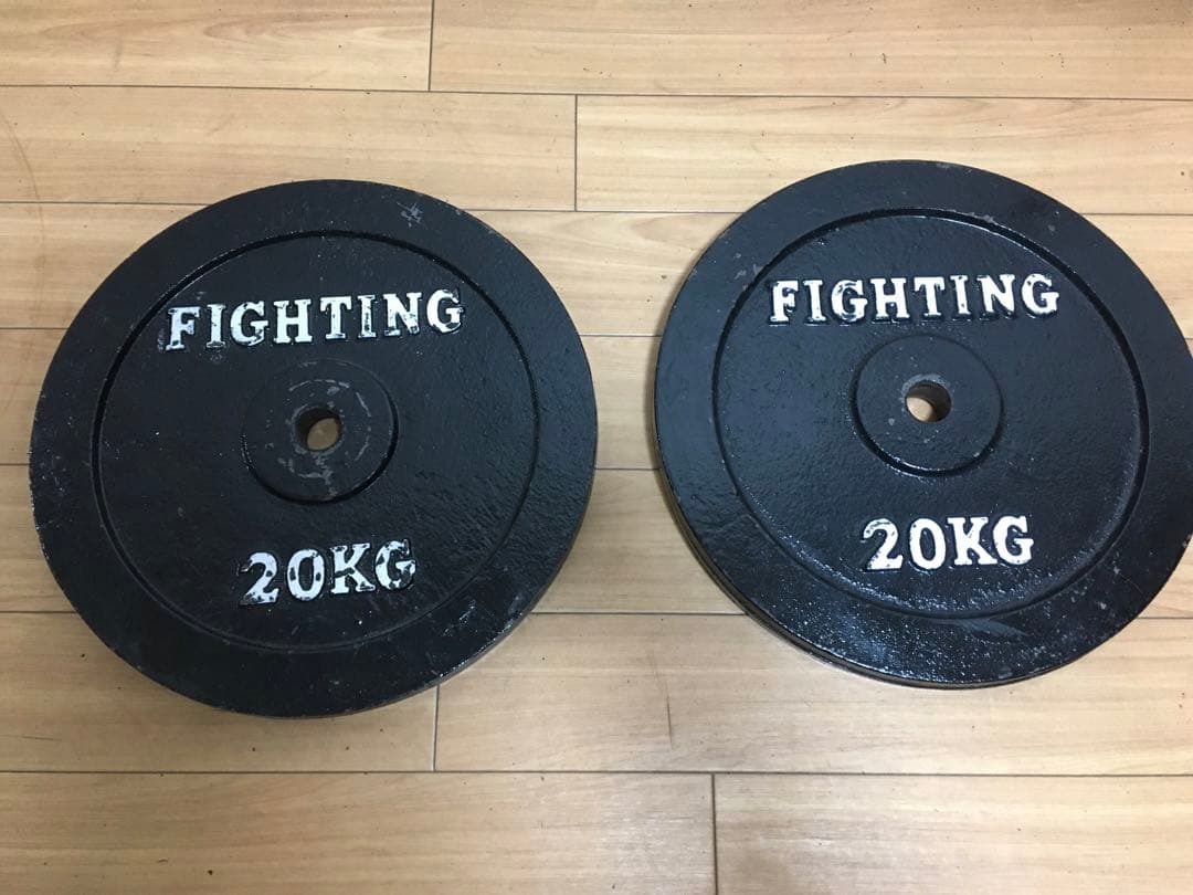 ①FIGHTING ROADバーベルプレート 20kg x 1枚 (同時購入)