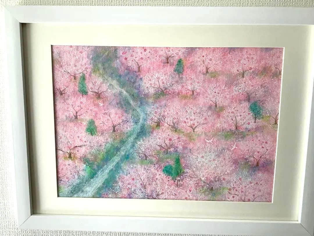 絵画　桜12 原画　額縁なし　A4サイズ
