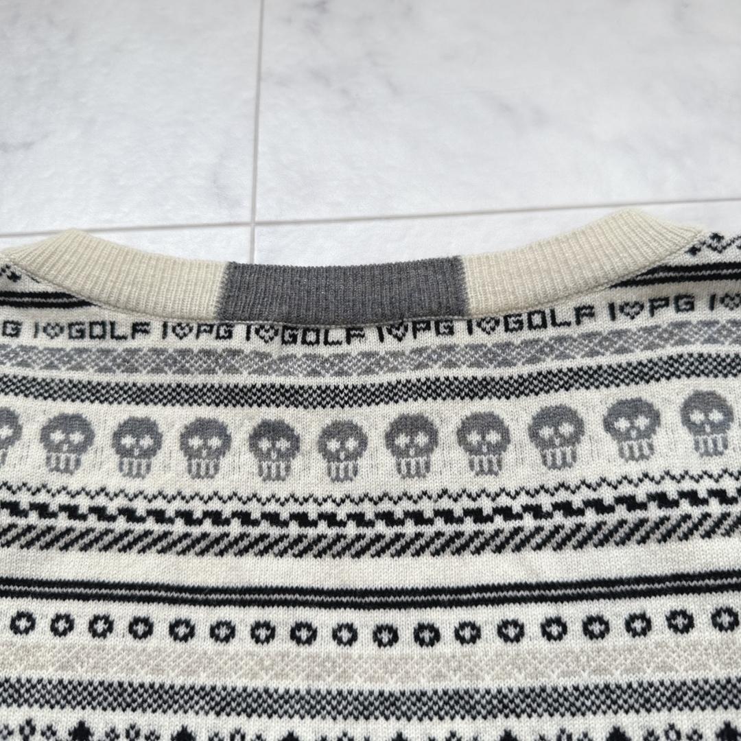 PEARLY GATESパーリーゲイツ I♡GOLF I♡PG スカル柄ニット