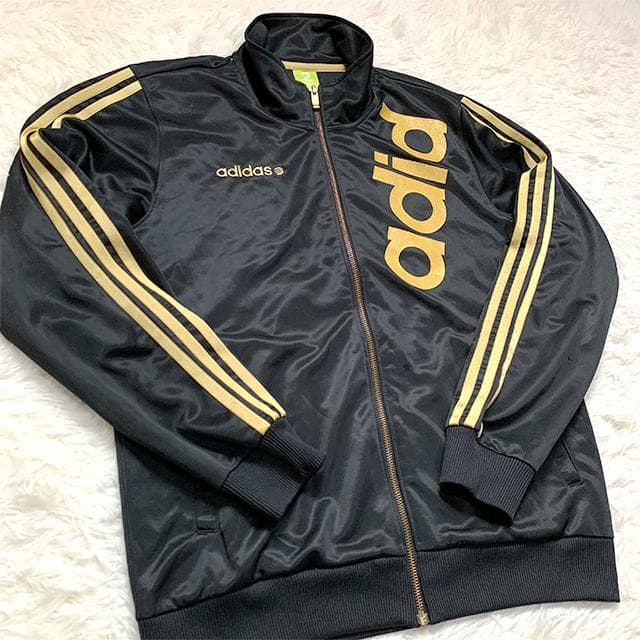 黒金ビッグロゴ✨希少 adidas ジャージセットアップ M Y2K