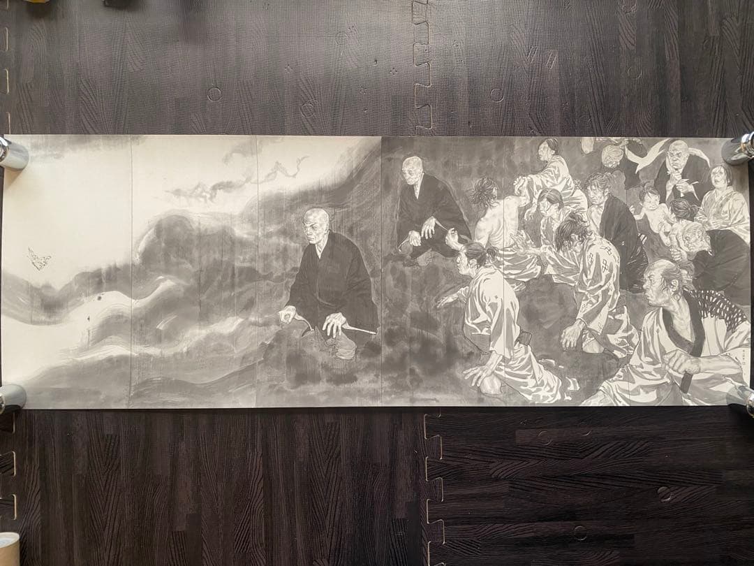 井上雄彦　親鸞　屏風　左右セット