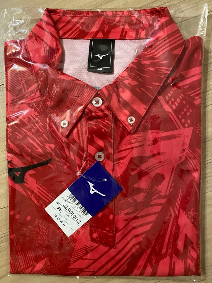 新品★ミズノ★ALLJAPANロゴ入り全国大会記念ポロシャツ2XL★レッド