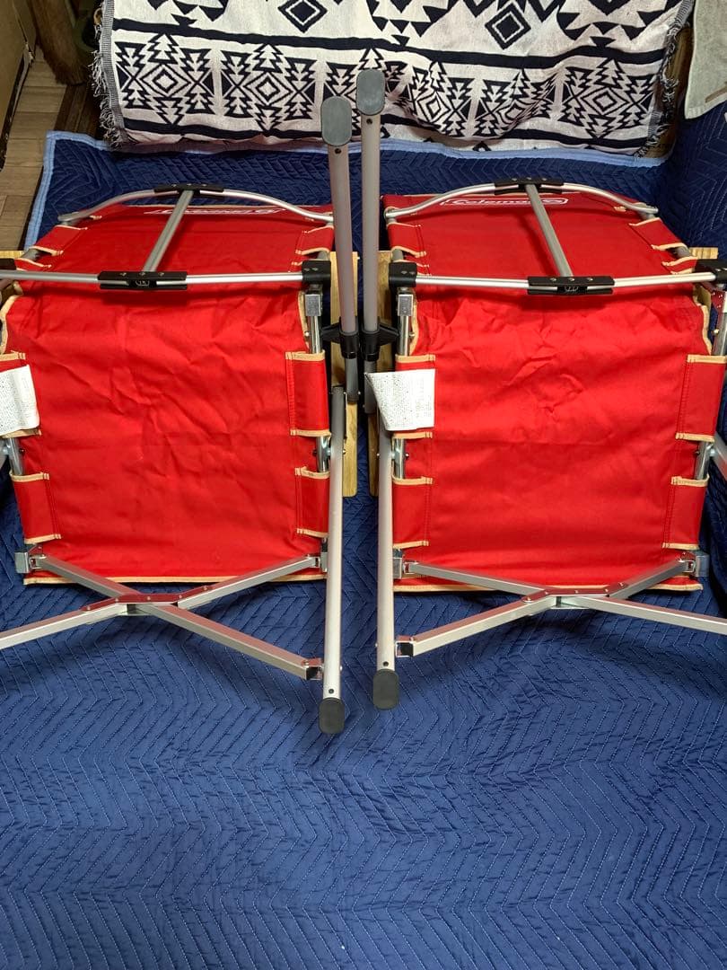 美品 Coleman レイチェア レッド 2脚セット