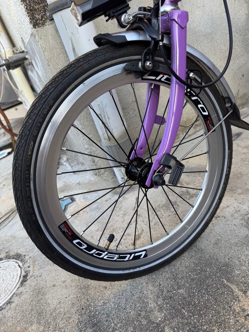 LITEPRO 折りたたみ自転車 パープル 16インチ