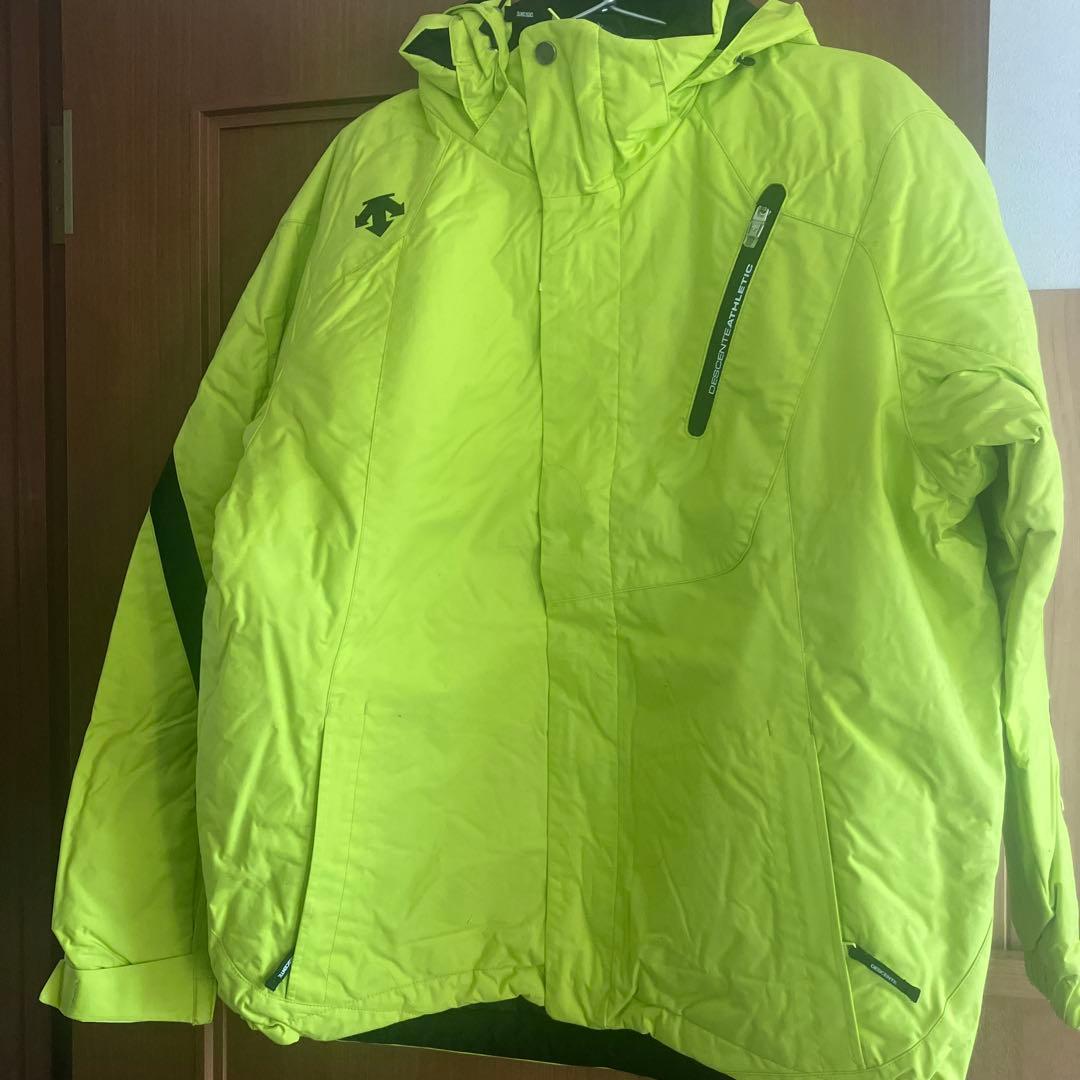【美品】DESCENTE 蛍光イエロー スキーウェア上下