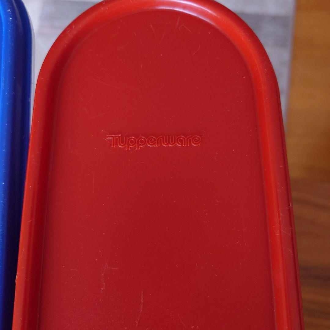 Tupperware 青 赤 保存容器 2個セット