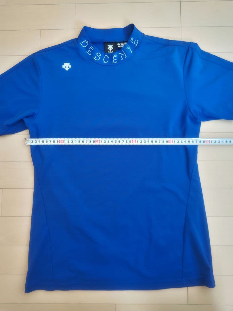 DESCENTE GOLF デサントゴルフ モックシャツ ブルー 青 L