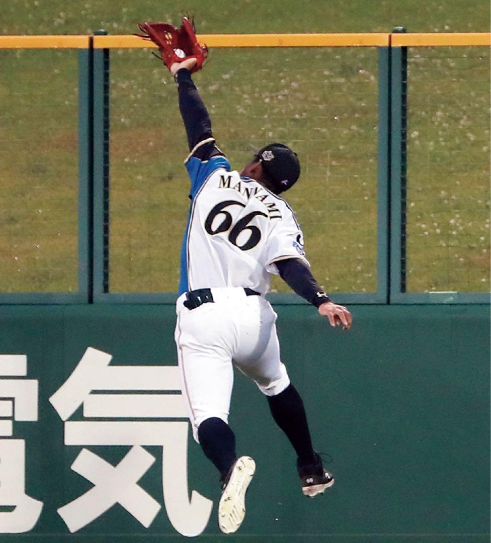 万波中正選手 実使用 支給品 アンダーアーマー グラブ グローブ 硬式 外野