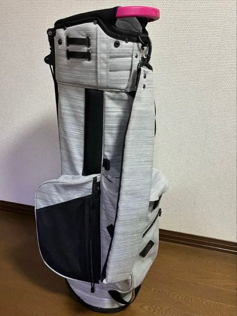 Jones キャディバッグ　ジョーンズ　ライトグレー×ピンク　トゥルーパー