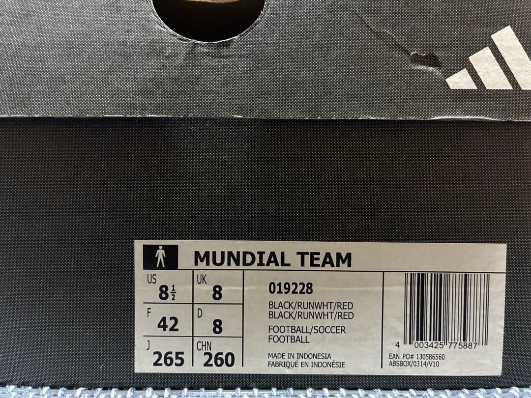 adidas ムンディアル TEAM 26.5cm 黒白 新品 箱付