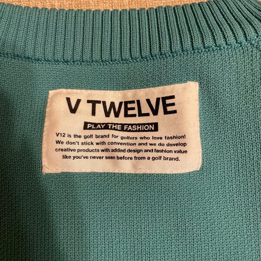 【美品】V12（V TWELVE）ゴルフ セーター 水色