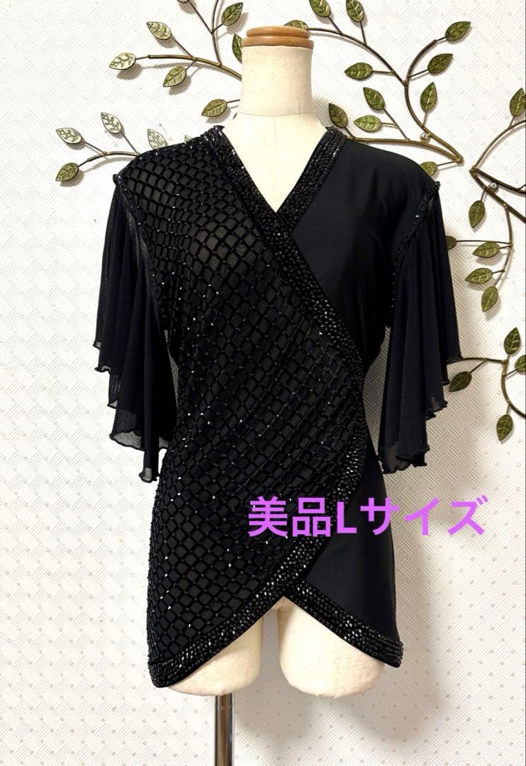 新品同様★社交ダンス★トップス★フリーサイズ★ブラック★オシャレ