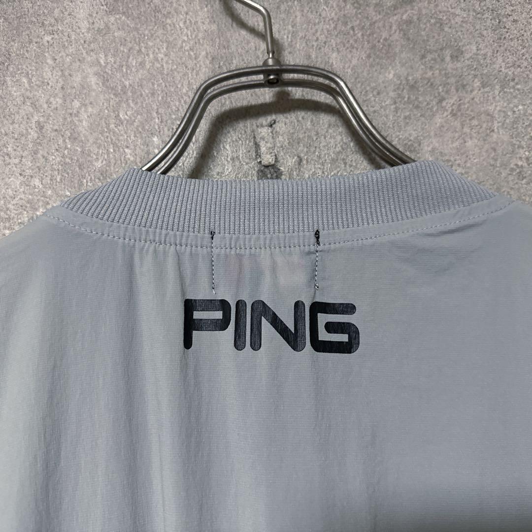PING ピン ビッグロゴ ナイロン スニード ジャケット 長袖 グレー L