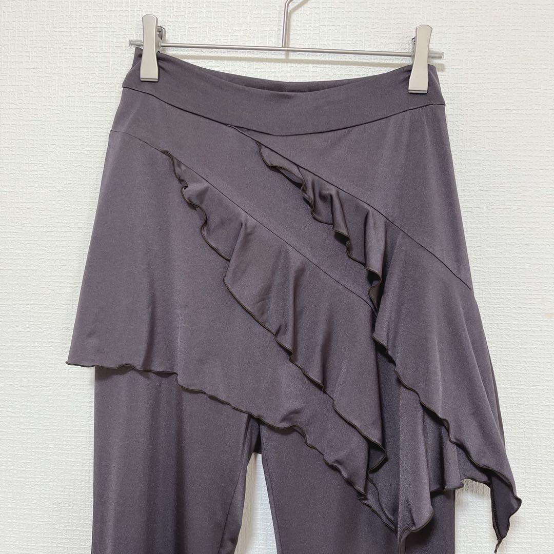 M187 Chacott ラップスカート付きレイヤードパンツ　ダンス　Ｓ　グレー