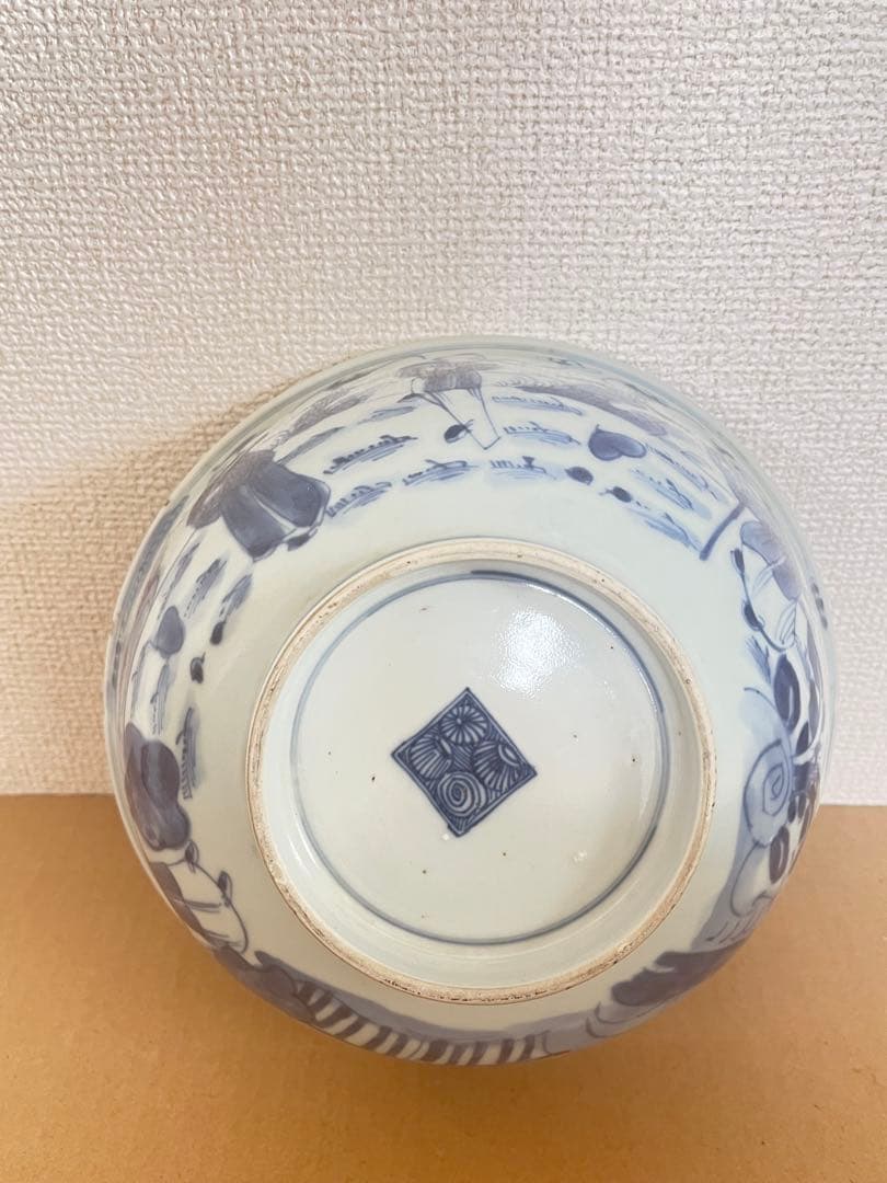 中国美術　清時代人物紋 茶碗 染付 鉢 時代物