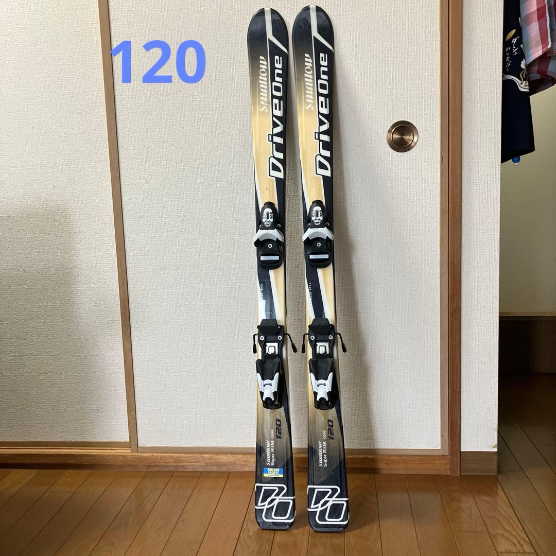スキー板120 ビンディング、ストック付き　子供用
