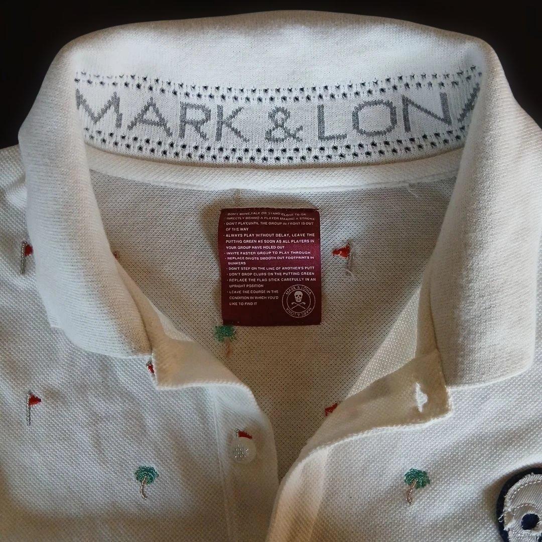ARK & LO マーク&ロナ ゴルフフラッグ刺繍ポロシャツ