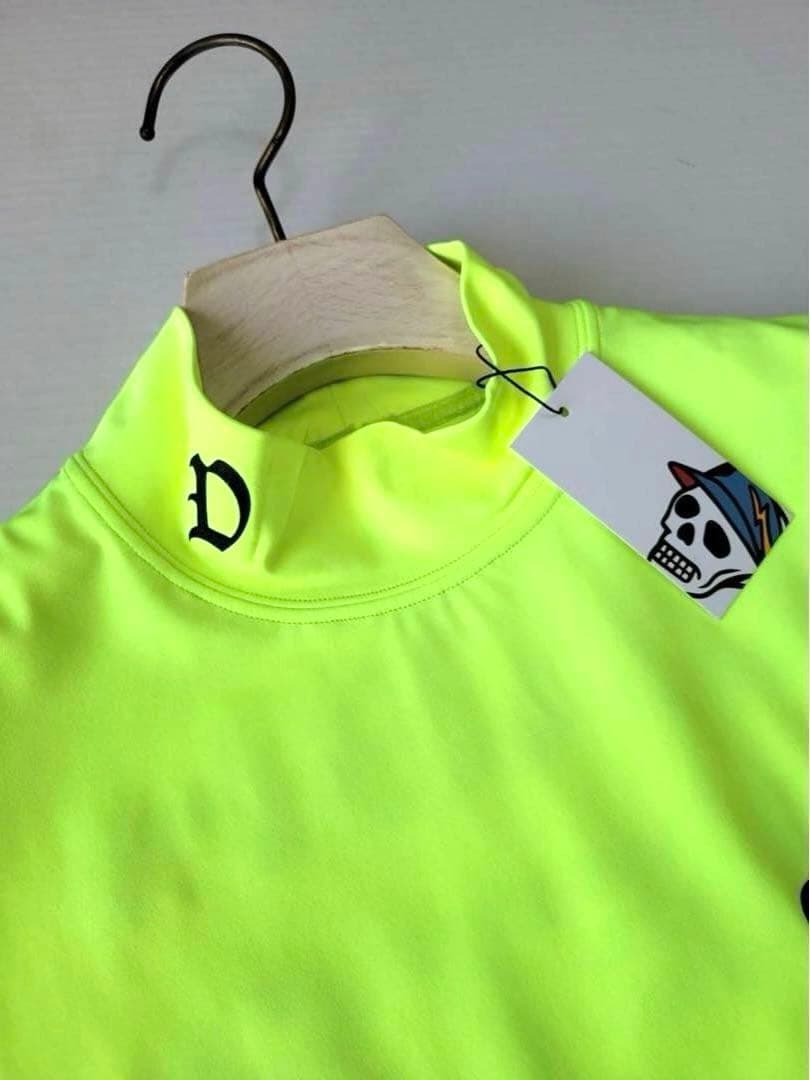 新品【デヴァローゴルフ】バックプリント ハイネック 半袖Tシャツ （Ｍ）