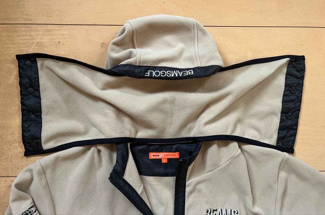 BEAMS GOLF フリースパーカー ベージュ L ビームスゴルフ