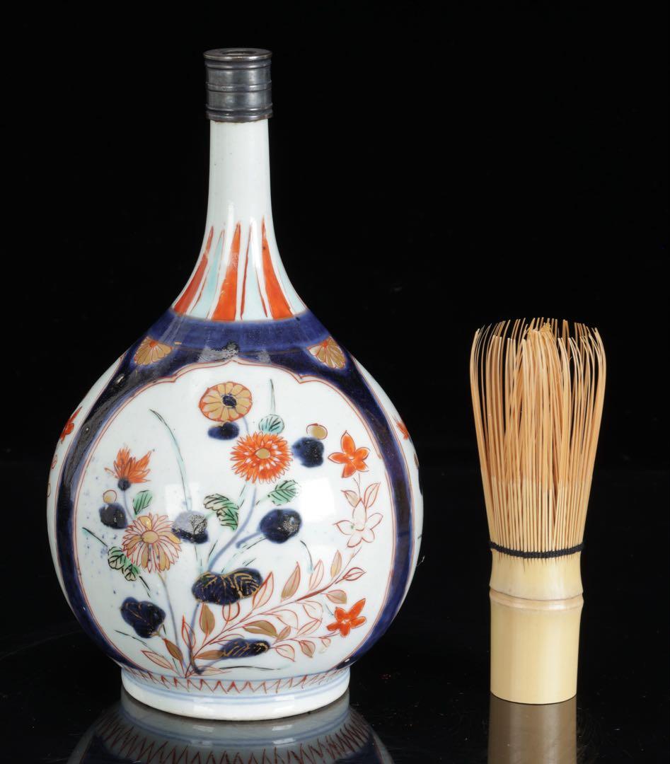元禄期 古伊万里 染錦 草花文徳利 酒器 花入 江戸時代 古陶磁 古美術 骨董品