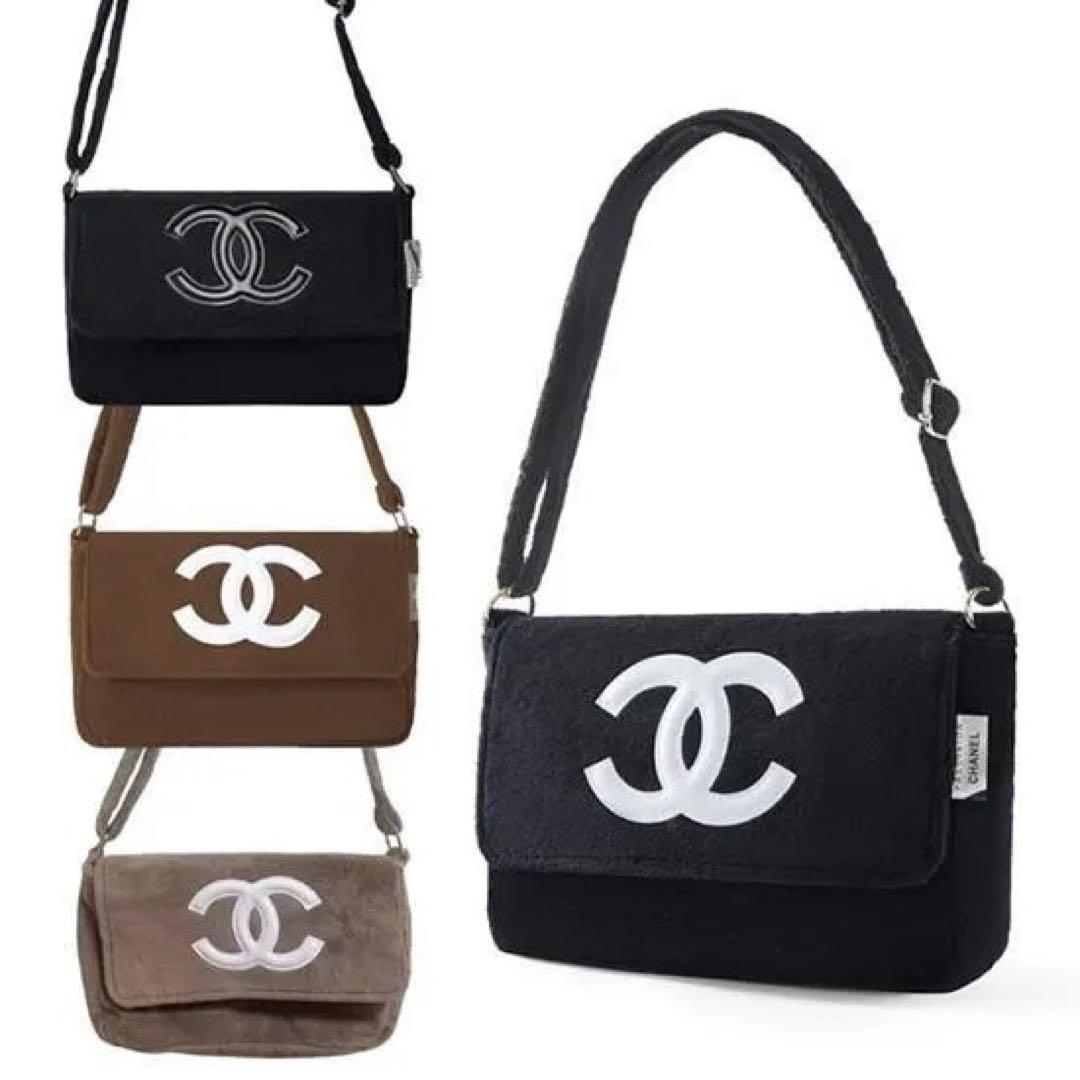 k*7様 CHANEL シャネル ミニバッグ ポーチ ブラック×ホワイトロゴ