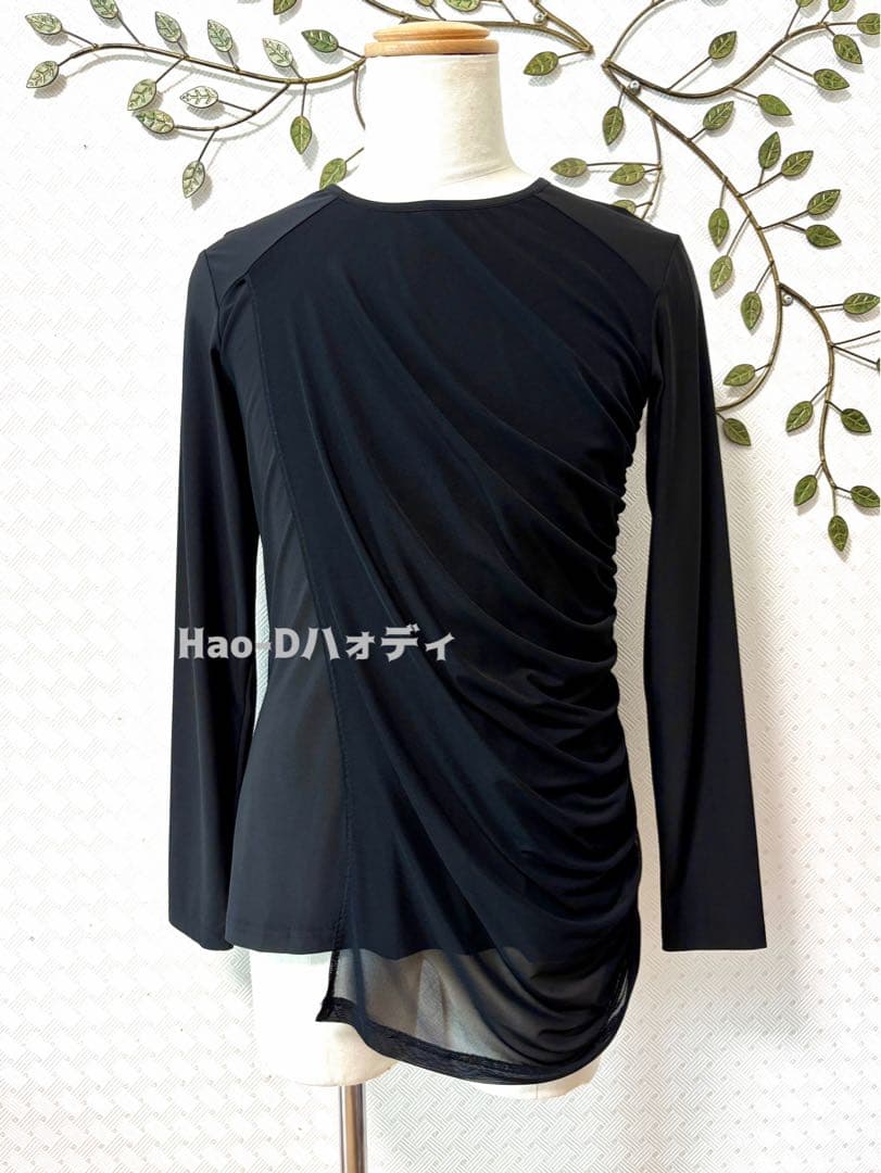 新品★社交ダンス★ラテン★メンズ★シャツ★メッシュドレープ★M