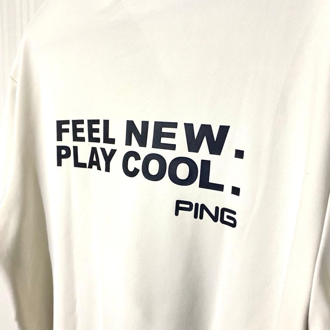 ★PING★メンズ ゴルフウェア モックネックシャツ LLサイズ バックプリント