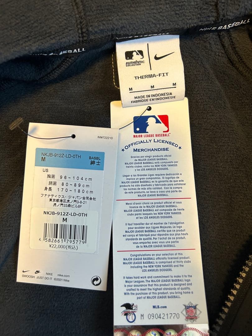 MLB ドジャース パーカー フルジップ Mサイズ