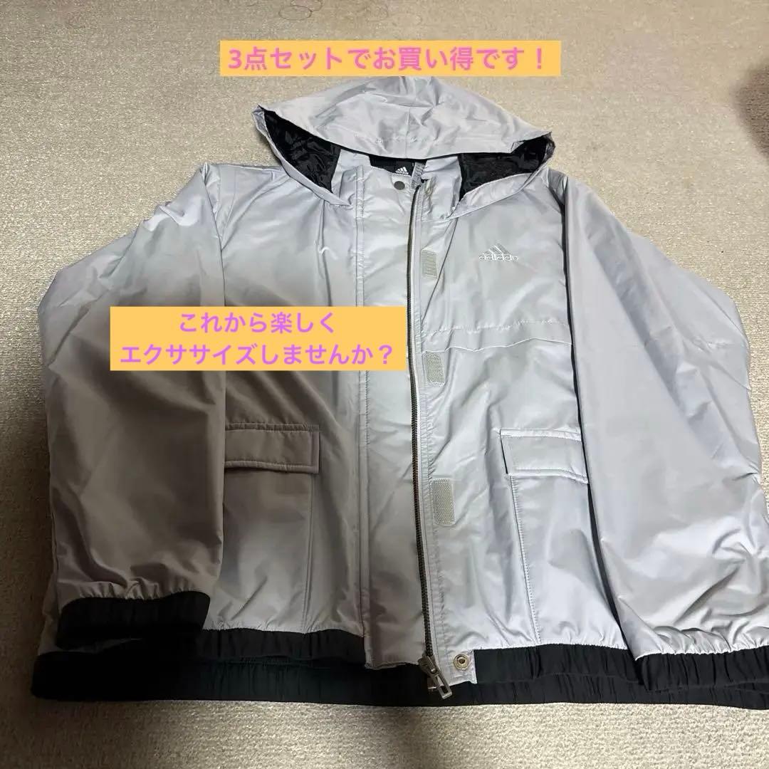 新品アディダス ￼ウィンドブレーカーとパンツ￼ Lサイズ &帽子3点セット