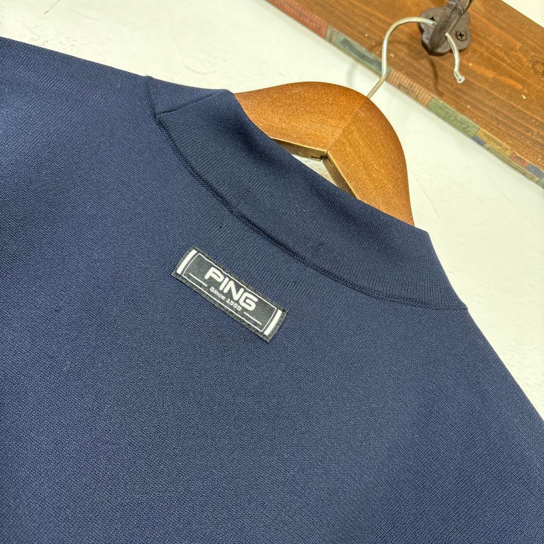 J 美品　大きいサイズ　ピン PING Mr.ジャカード ハイネック　ニット