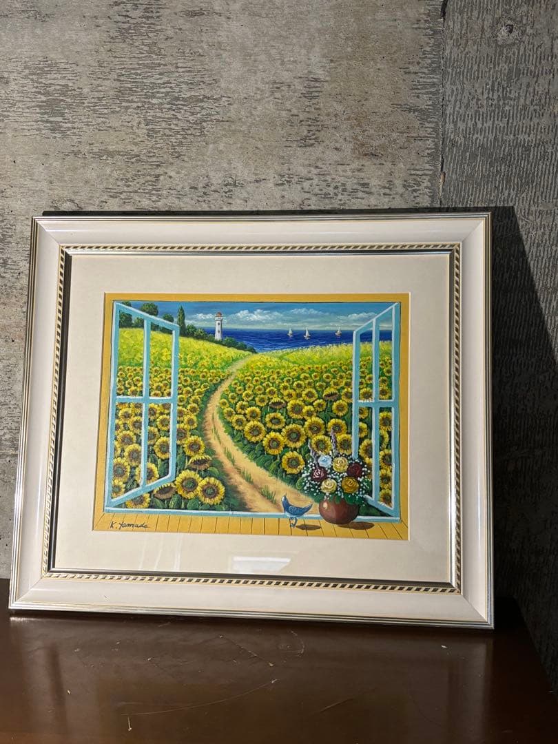 K.Yamada 油絵　絵画　直筆　彩画