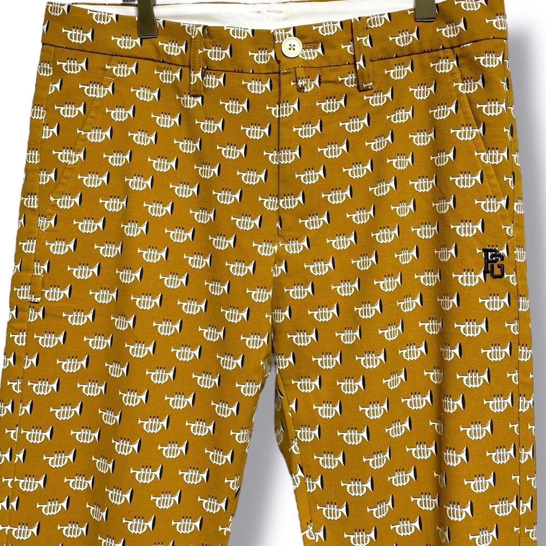 極美品　パーリーゲイツ　パンツ　総柄　トランペット　4 pg 吹奏楽器　ゴルフ