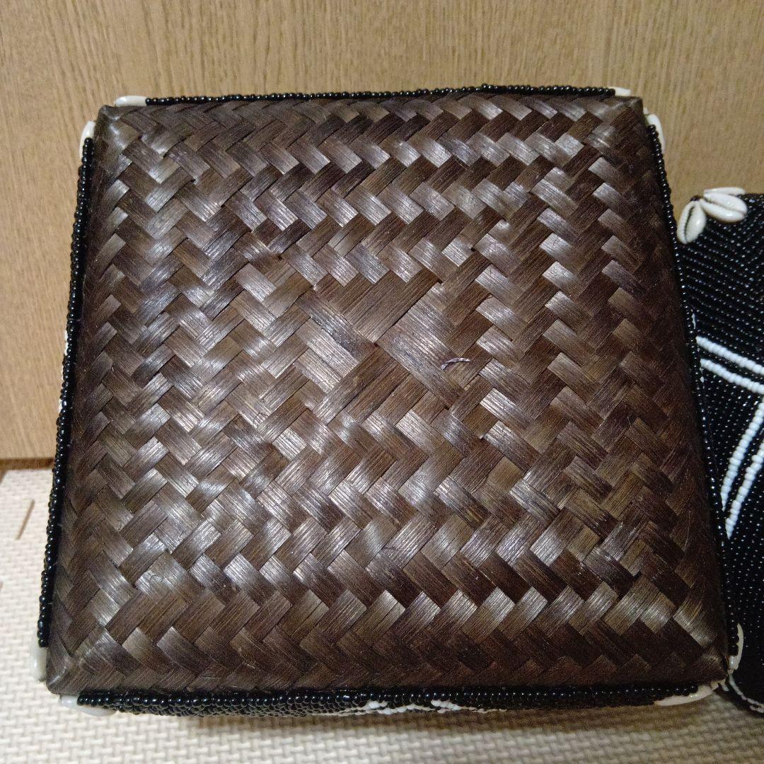 新品　ビーズ　シェル　貝殻　バスケット　箱　ボックス　アジアン　インテリア　北欧