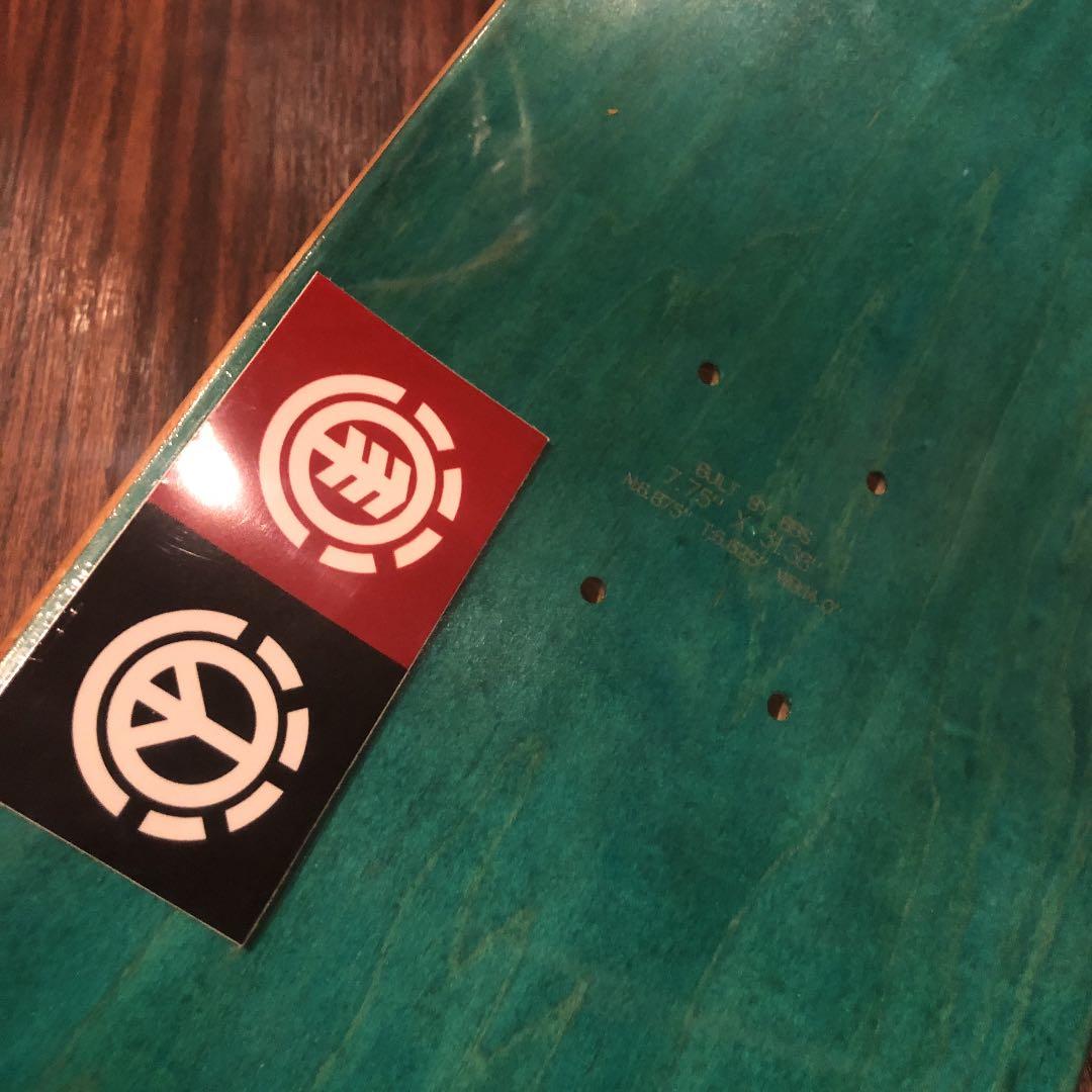 新品エレメントelement skateスケートデッキ7.7インチ黒チームロゴ