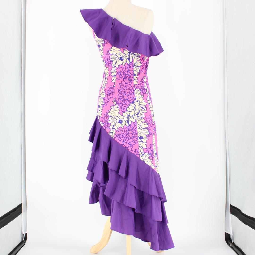 【美品 日本製 フラダンス衣装】パープル MermaidLine ワンピース