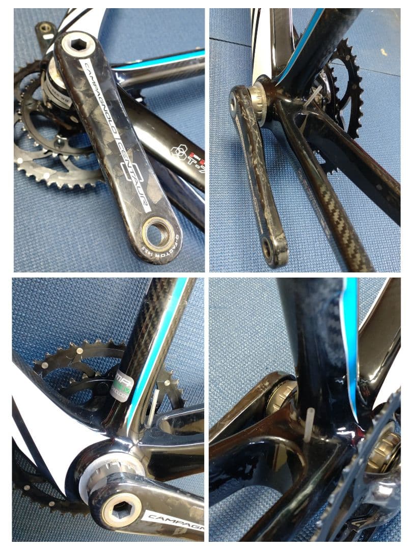 ロードバイクカーボンフレーム、Campagnolo クランクセット