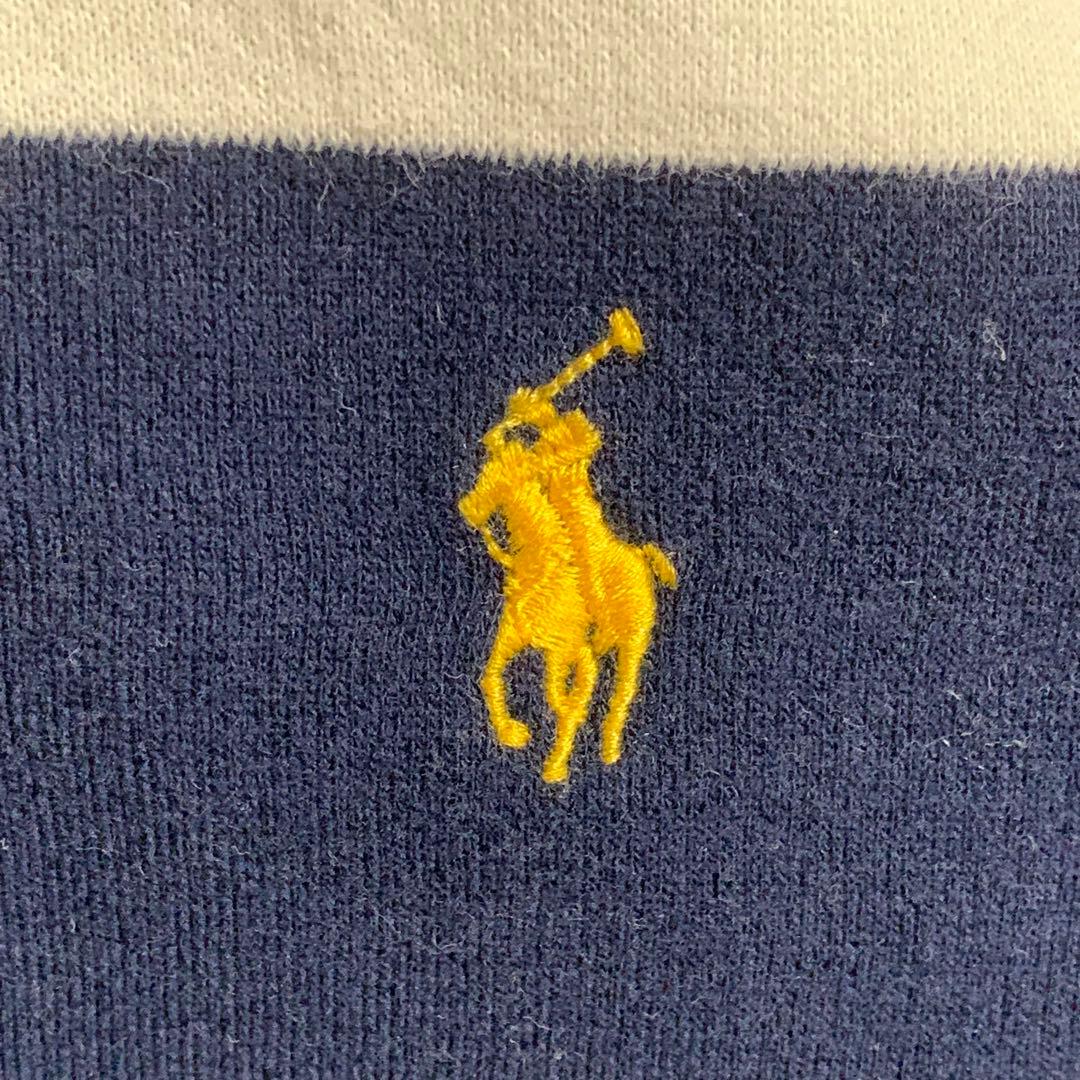 ラルフローレン　ラガーシャツ　常田大希　ラグビーシャツ　ボーダー　刺繍　紺白