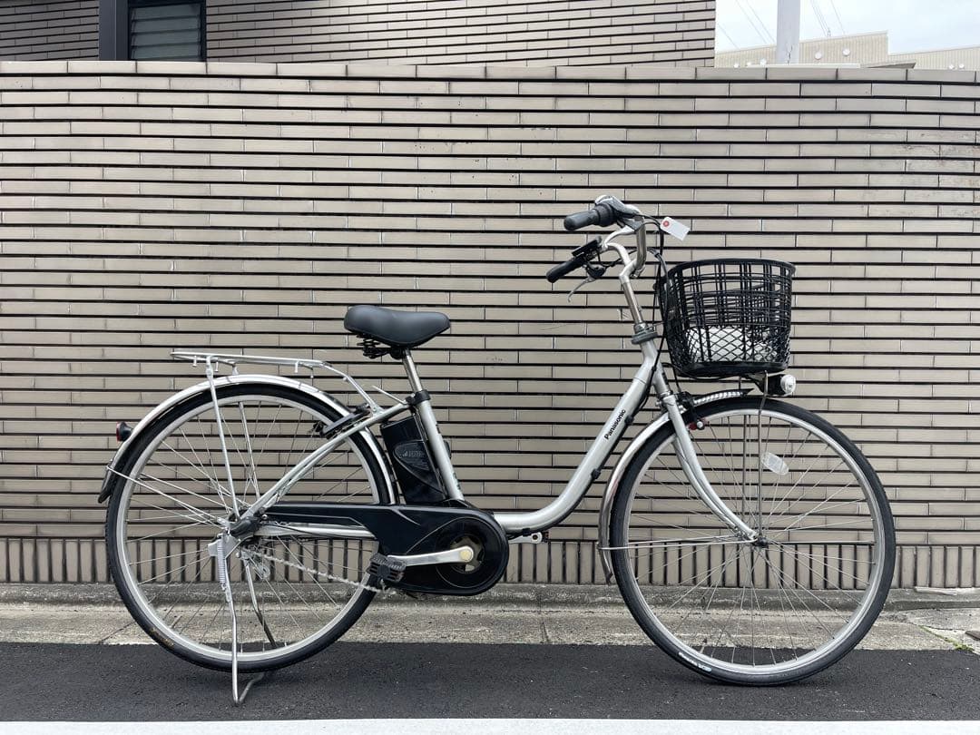 パナソニック電動アシスト自転車 シルバー バスケット付き26DPBA12