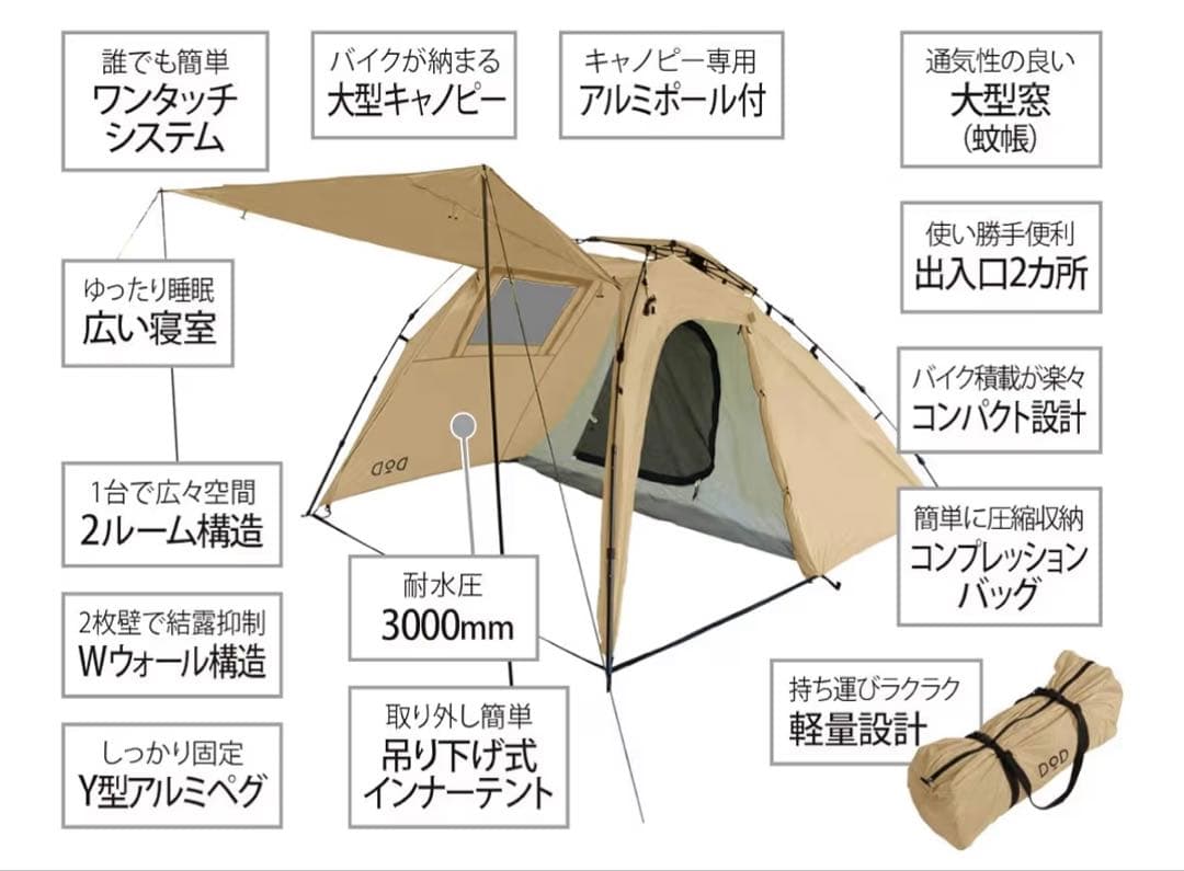 DOD ライダーズバイクインテント