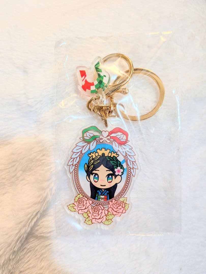 イタリアちゃんトレーディングアクリルキーホルダー　チャーム付きレリーフ