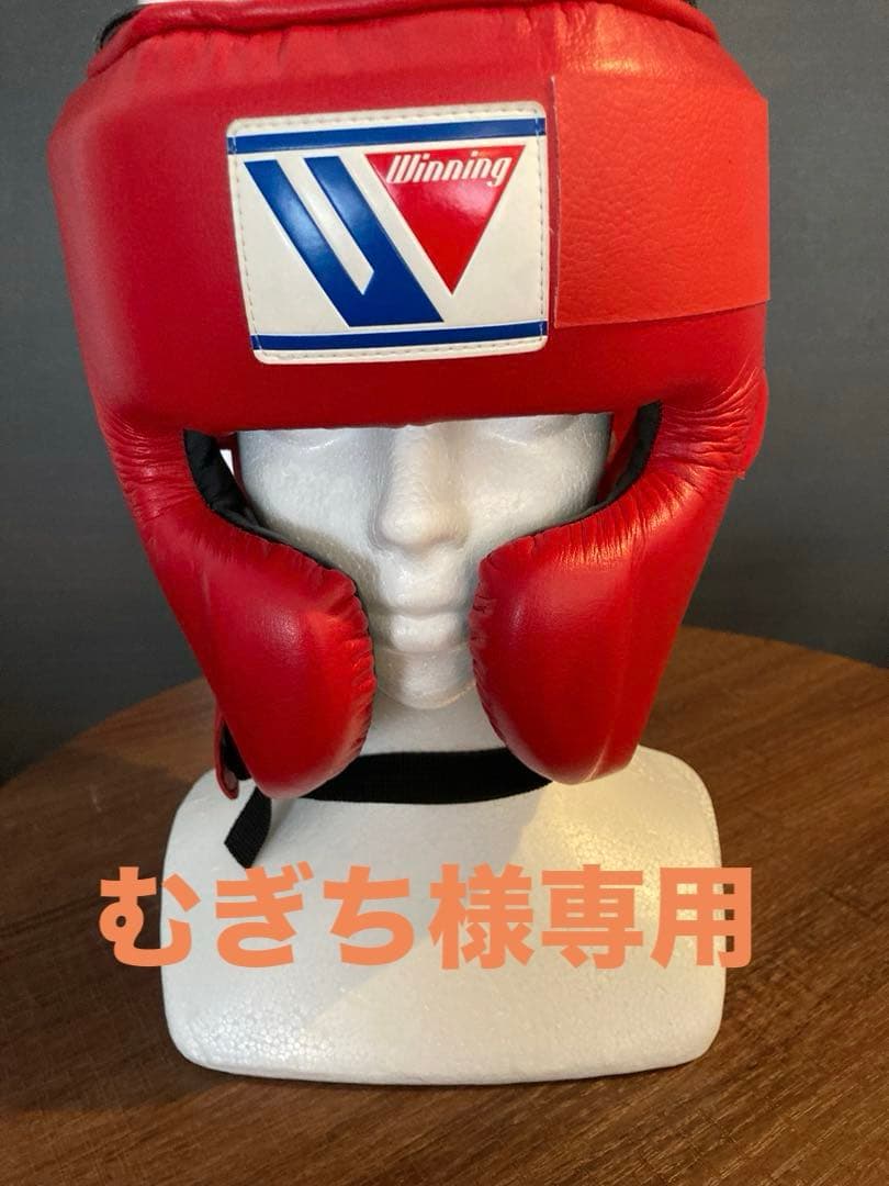 むぎちWinning ボクシング ヘッドギア 赤