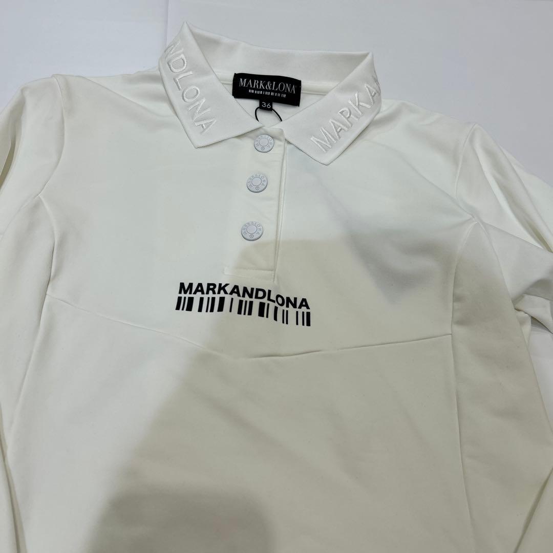 新品❤️MARKANDLONA ホワイト 長袖ポロシャツ