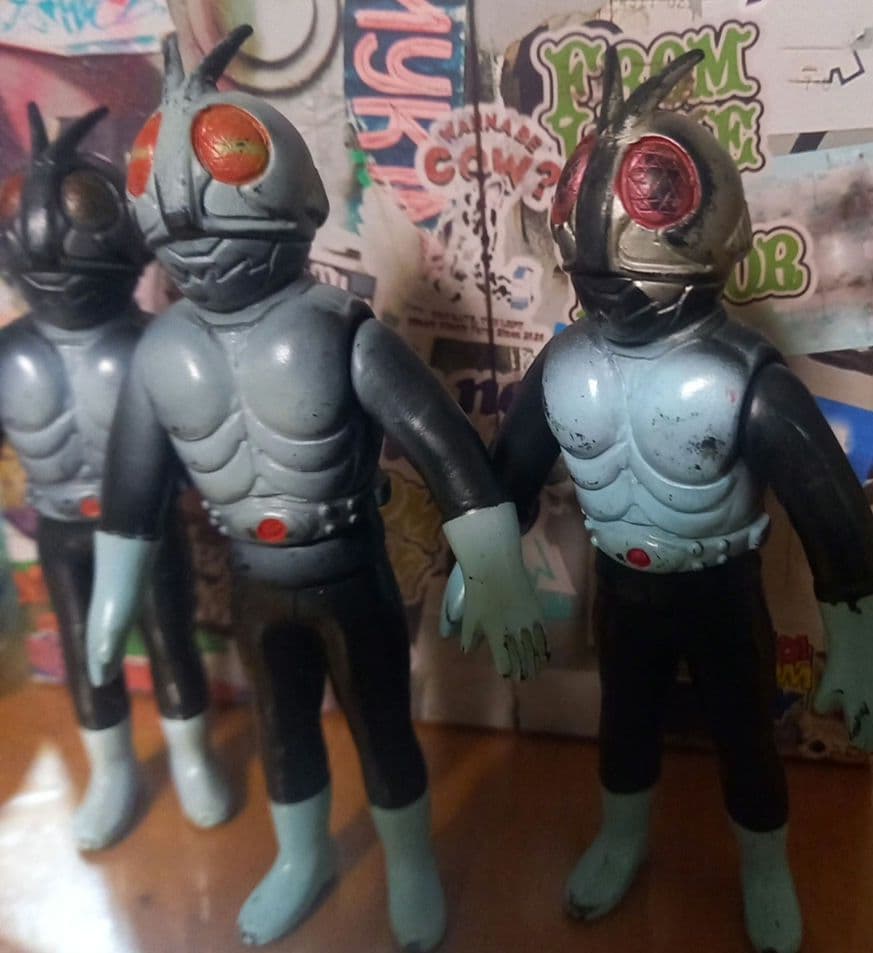 仮面ライダー ソフビ✨当時物✨３体セット✨ヴィンテージソフビ✨７０年代 ソフビ✨