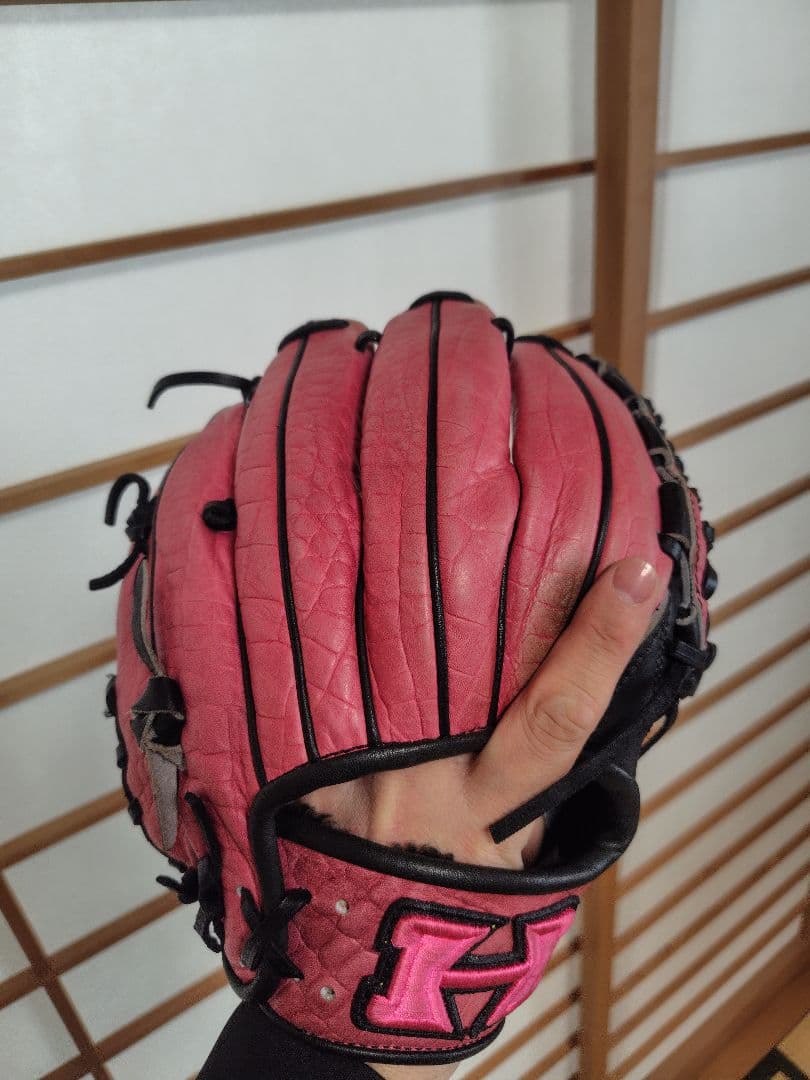 もーすぐ春　ハイゴールド限定品　軟式グローブ オールラウンド用　ピンク/黒