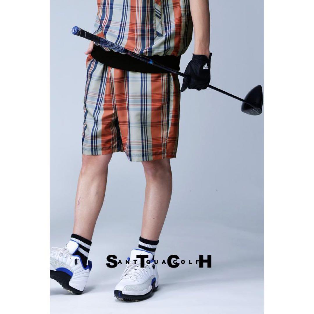 美品＊ANTIQUA GOLF × STCH＊チェック柄ハーフパンツユニセックス