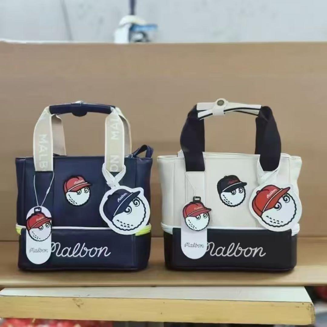 即発送★Malbon マルボン ゴルフ カートバック ハンドバッグ ホワイト